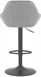 Rackhams Velluto Kitchen & Breakfast Bar Stool, Velvet Padded Seat & Backrest, Matt Black Footrest, Height Adjustable Swivel Gas Lift, Grey - thumbnail 5