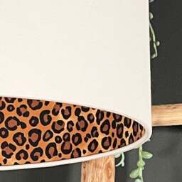 "Rackhams Leopard Print Silhouette Lampshade in Crisp White Cotton - Table / Floor Lamp - 70cm Diameter x 30cm Height / (27"" x 12"")" - thumbnail 3