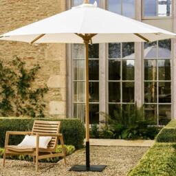 Rackhams Teak Wooden Garden Parasol - Teak - H255 x W200 x D300cm 14.5kg - thumbnail 2