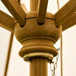 Rackhams Teak Wooden Garden Parasol - Teak - H255 x W200 x D300cm 14.5kg - thumbnail 6