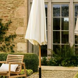 Rackhams Teak Wooden Garden Parasol - Teak - H255 x W200 x D300cm 14.5kg - thumbnail 4