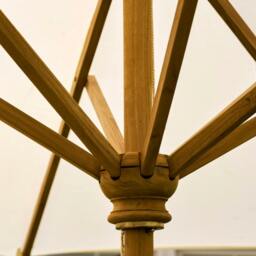 Rackhams Teak Wooden Garden Parasol - Teak - H255 x W200 x D300cm 14.5kg - thumbnail 5