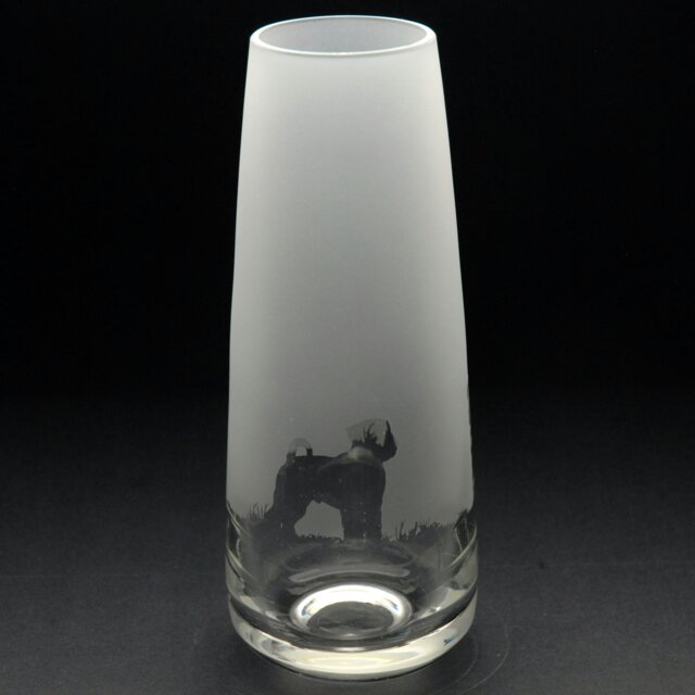 Rackhams Schnauzer Dog Glass Bud Vase - Hand Etched/Engraved Gift - image 1