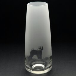 Rackhams Schnauzer Dog Glass Bud Vase - Hand Etched/Engraved Gift