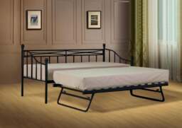 Rackhams Paris Metal Day Bed - Black - 2ft6 - No