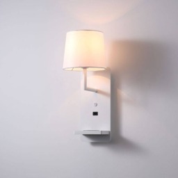 Rackhams 4 Watt White Reading Wall Lamp For Bedroom - USB & Wireless Charging - thumbnail 2