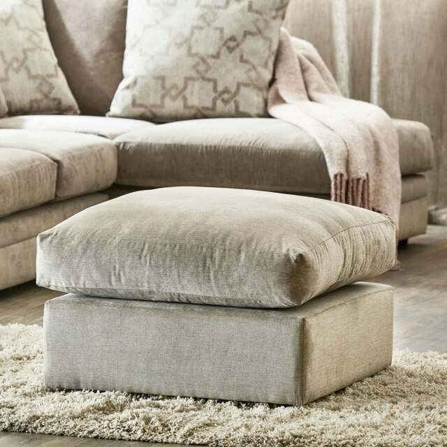 Rackhams Graceland Fabric Footstool - Stone - image 1