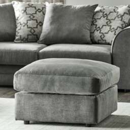 Rackhams Graceland Fabric Footstool - Stone - thumbnail 2