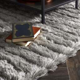 Rackhams Carved Glamour Silver Grey Shaggy Rug - 160X230 cm - thumbnail 4