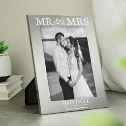 Rackhams Personalised Mr & Mrs 5x7 Silver Photo Frame - thumbnail 4