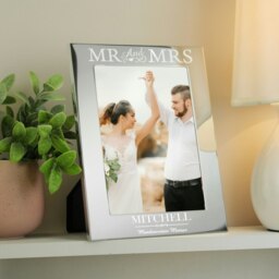 Rackhams Personalised Mr & Mrs 5x7 Silver Photo Frame - thumbnail 2