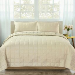 Rackhams Nolan Quilted Bedspread Set - Ochre - Double - thumbnail 3