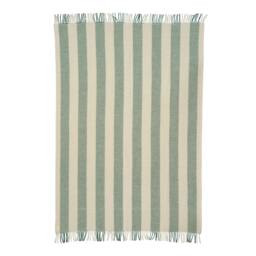 Rackhams Misty Green Brushed Wool Stripe Throw - thumbnail 4