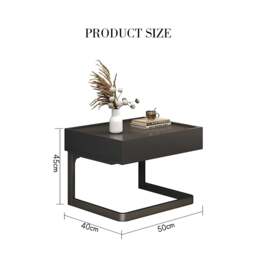 Rackhams Romina Dark Bedside Table - Option A - Cream - thumbnail 6