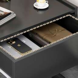 Rackhams Romina Dark Bedside Table - Option A - Cream - thumbnail 4