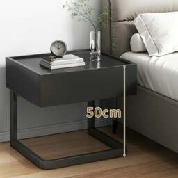 Rackhams Romina Dark Bedside Table - Option A - Cream - thumbnail 5