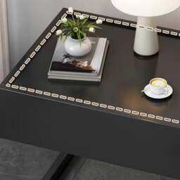 Rackhams Romina Dark Bedside Table - Option A - Cream - thumbnail 3