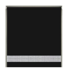 Rackhams Black Straight Diamante Edge Border Roller Blind - 115cm - thumbnail 2