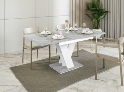 Rackhams Retro Container Store Extendable Dining Table 4-6 Seater MASIV Concrete Grey White - thumbnail 3