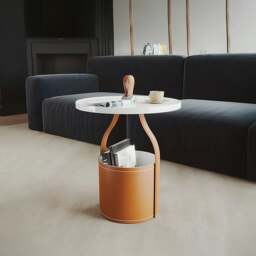 Rackhams Edwina Side Table With Storage, Small - Brown - thumbnail 2