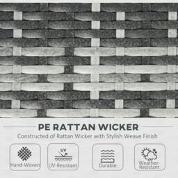 Rackhams 6 PC Rattan Sofa Coffee Table Set Sectional Wicker Weave Furniture for Garden Outdoor Conservatory w/ Pillow Cushion Grey - thumbnail 4