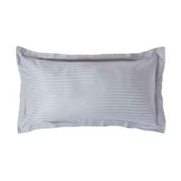 Rackhams Silky 330 TC Egyptian Cotton Satin Stripe Oxford Pillowcase, King Size - Grey - thumbnail 1
