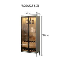 Rackhams Delfina Wine Cabinet, Cabinet With Wine Rack, Light Grey Wood - thumbnail 5