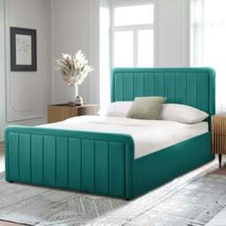 Rackhams Brighton Brushed Velvet Fabric Ottoman Bed Frame - A Stylish and Functional Statement Piece for Your Bedroom - Dark Grey - King - thumbnail 4