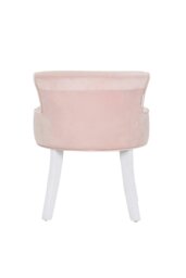 Rackhams Pink Velvet Soft Seat Low Back Dressing Footstool with White Legs - Pink - thumbnail 5