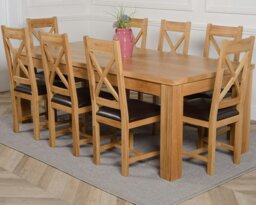 Rackhams Dakota Extra Large Oak Dining Table with Berkeley Oak Chairs - Natural Oak - 10 chairs - thumbnail 5