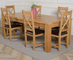 Rackhams Dakota Extra Large Oak Dining Table with Berkeley Oak Chairs - Natural Oak - 10 chairs - thumbnail 4