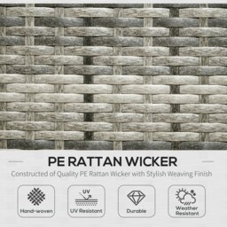 Rackhams 8 Seater Wicker Corner Sofa Patio Dining Set Rattan Garden Furniture - Dark Blue - thumbnail 3
