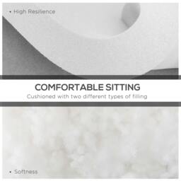 Rackhams Set of 4 Garden Seat Cushion with Ties, 42 x 42cm Replacement Dining Chair Seat Pad, Cream White - Cream - thumbnail 4
