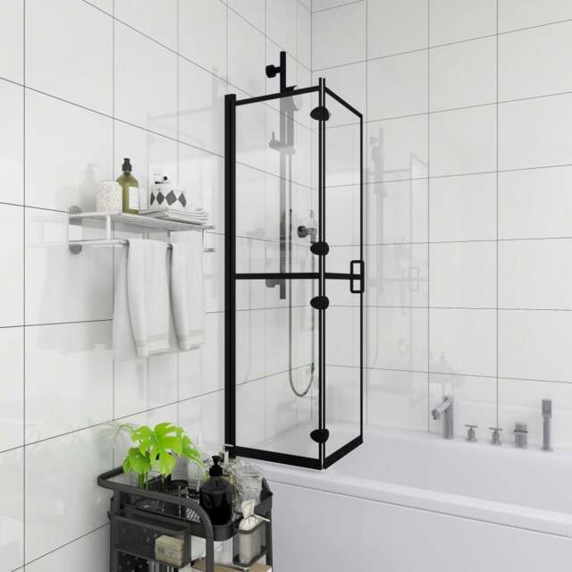 Rackhams Folding Shower Enclosure ESG 100x140 cm Black