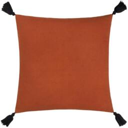 Rackhams Aquene Tassel Tufted Cushion Cover - Brick/Black - 50cm x 50cm - Brick/Black - 100% Cotton - thumbnail 2