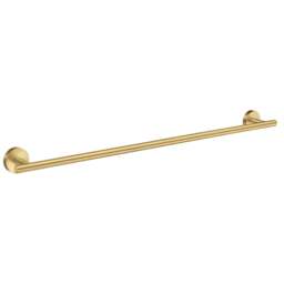 "Rackhams Brushed Brass Single Towel Rail 64.8cm/25.5"" Wall Mounted with Concealed Screws Bathroom Towel Holder"