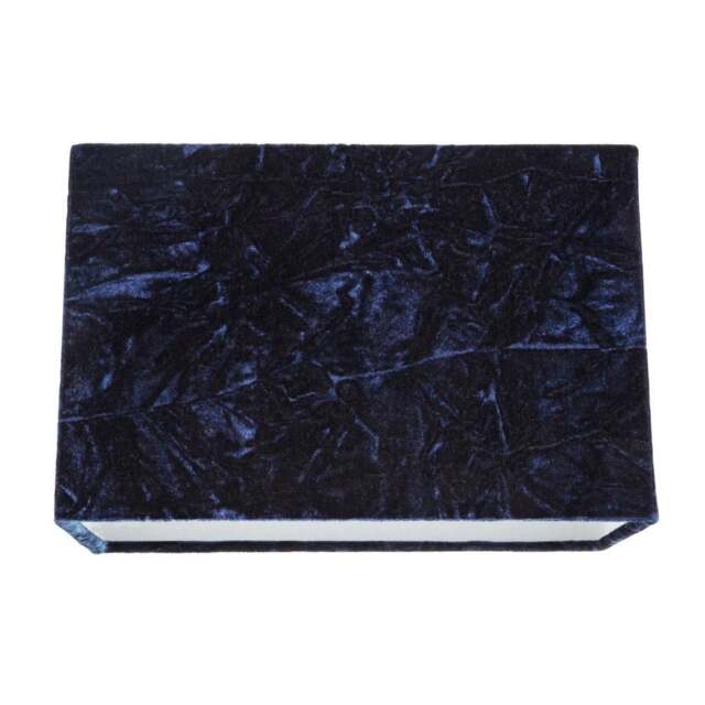 Rackhams Contemporary Designer Midnight Blue Crushed Velvet Fabric Rectangular Lamp Shade - image 1