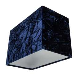 Rackhams Contemporary Designer Midnight Blue Crushed Velvet Fabric Rectangular Lamp Shade - thumbnail 4
