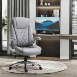 Rackhams Faux Leather Executive Swivel Office Chair - Grey - thumbnail 2