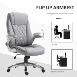 Rackhams Faux Leather Executive Swivel Office Chair - Grey - thumbnail 6