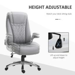 Rackhams Faux Leather Executive Swivel Office Chair - Grey - thumbnail 4