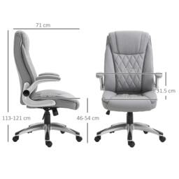 Rackhams Faux Leather Executive Swivel Office Chair - Grey - thumbnail 3