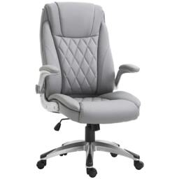 Rackhams Faux Leather Executive Swivel Office Chair - Grey - thumbnail 1