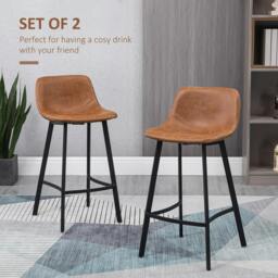 Rackhams Lilu Dilu Set Of 2 Brown Kitchen Bar Stools With Fixed H8 And Reinforced Frame - thumbnail 5