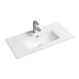 Rackhams 4003 Ceramic 81cm Thin-Edge Inset Basin with Deep Scoop - White - Ceramic - 81cm - thumbnail 2