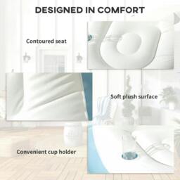 Rackhams Inflatable Tub Chair and Footstool - Blue/White - thumbnail 5