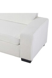 Rackhams Modern Teddy Fleece Upholstered Loveseat Sofa - White - thumbnail 5