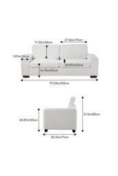 Rackhams Modern Teddy Fleece Upholstered Loveseat Sofa - White - thumbnail 6