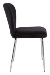 Rackhams Tamzin Curved Black Chrome Finish Dining Chair - thumbnail 4