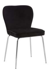Rackhams Tamzin Curved Black Chrome Finish Dining Chair - thumbnail 2